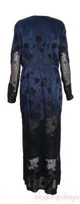 Bi-color Floral Patch Camisole Dress and Robe