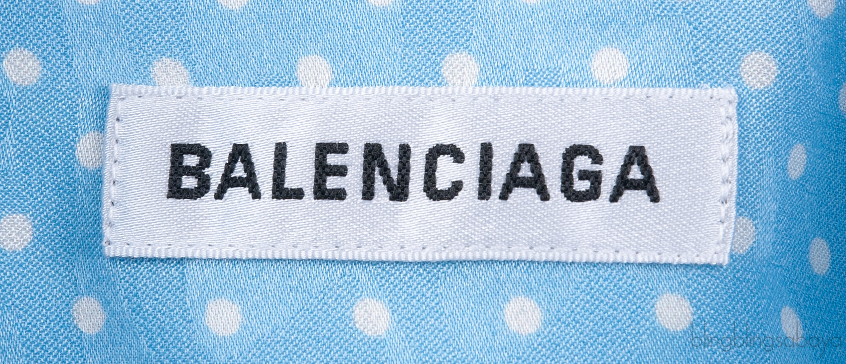 Light Blue Oversize Polka-dot Logo Print Shirt
