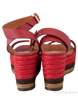 Red Wedge Platform Sandals