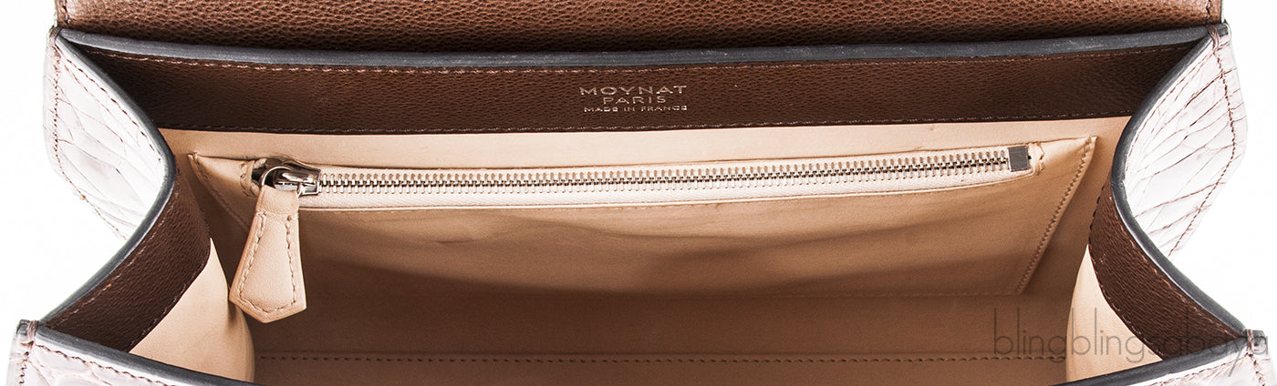 Rejane Brown Patent Crocodile PM*