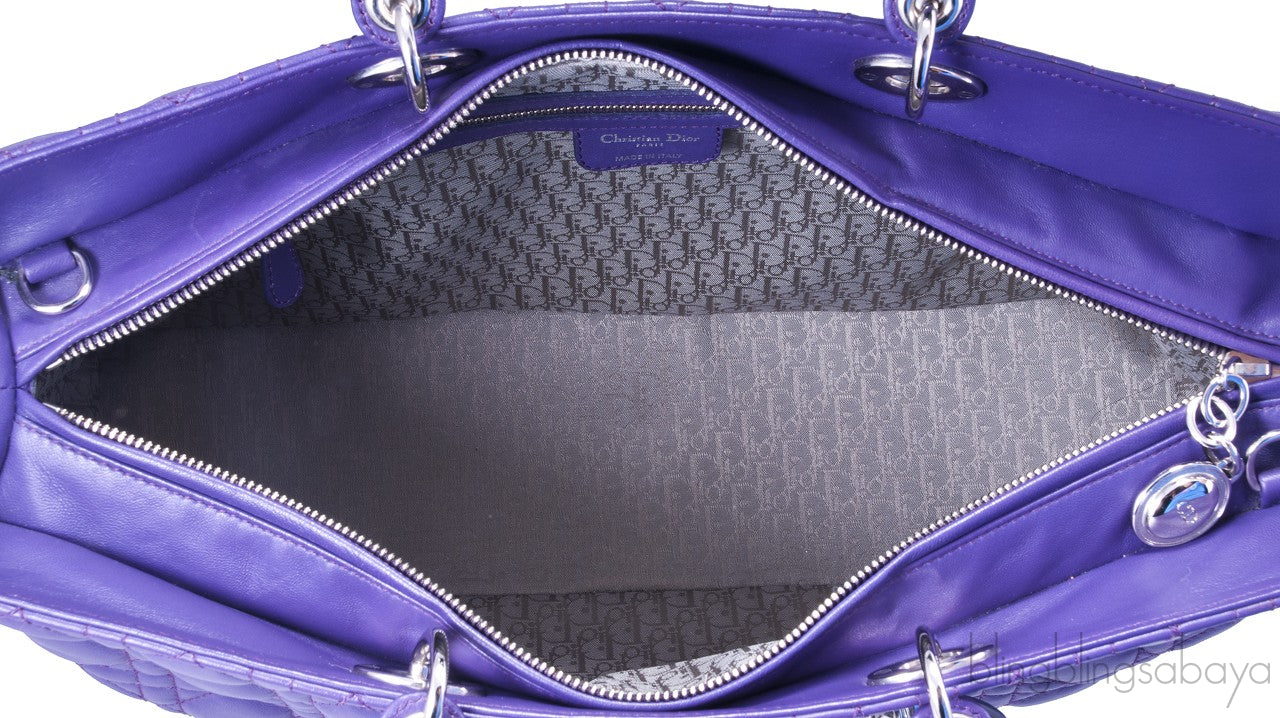 Lady Dior Violet Large Shopping Tote