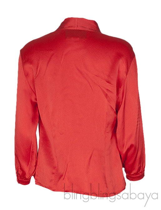 Red Pussy Bow Blouse