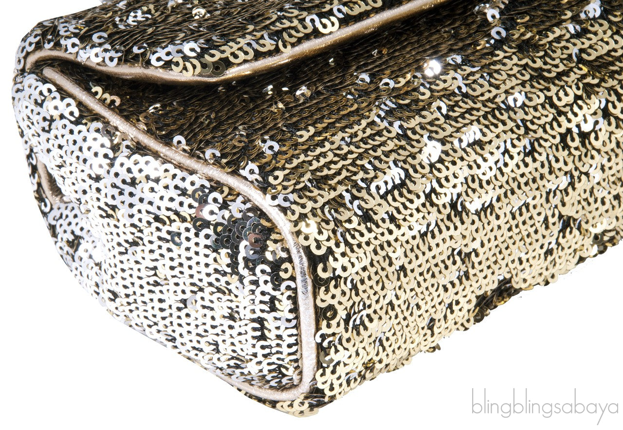 Sequined Leather Shoulder Bag
