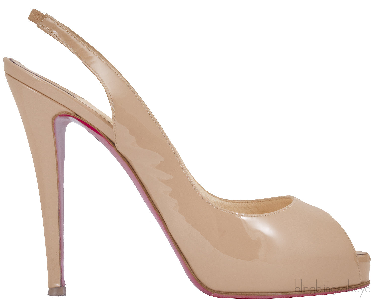 Nude Slingback Peep Toe Pump