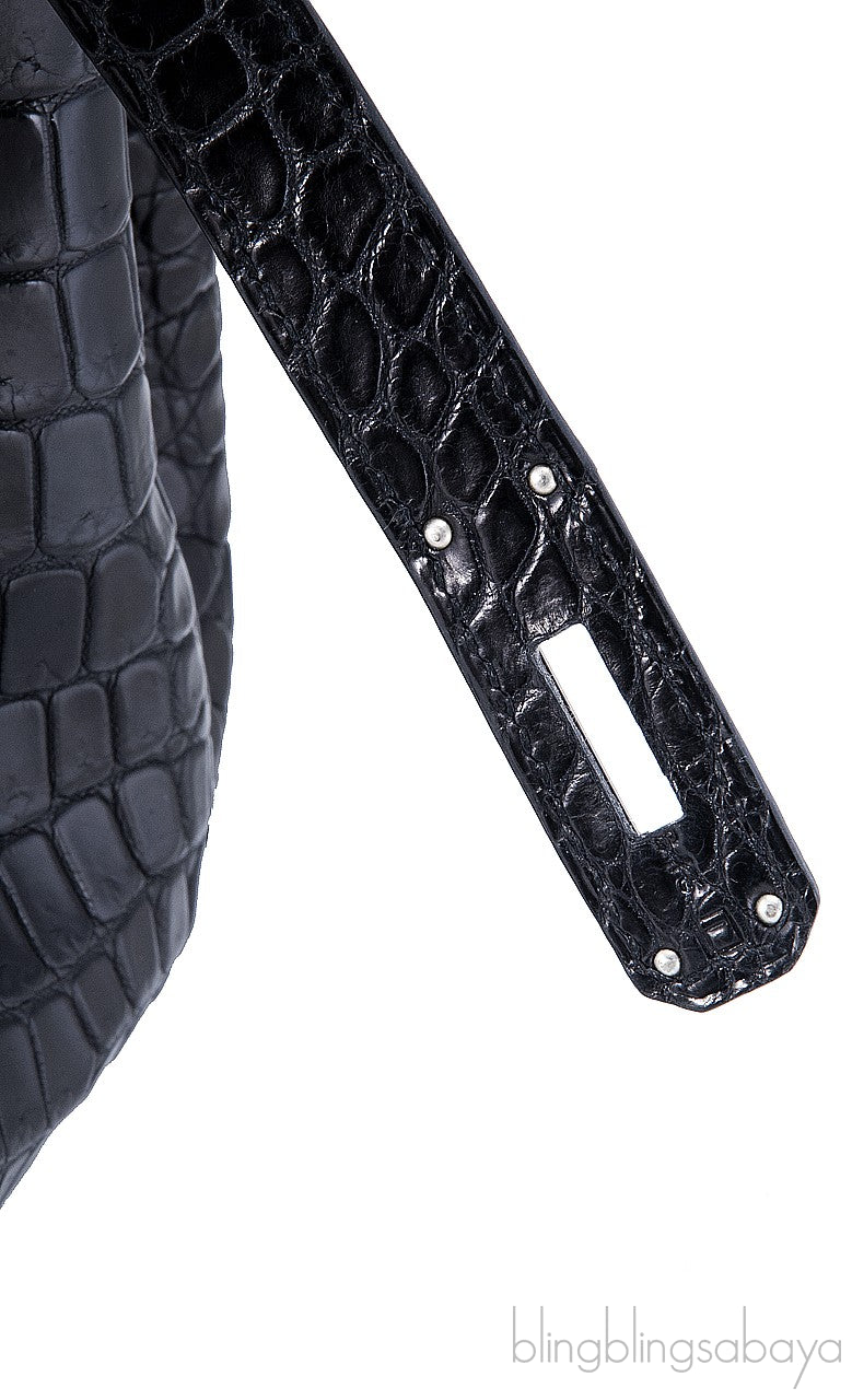 Birkin 35 Black Matte Crocodile PHW