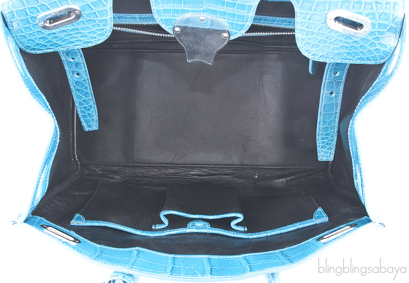 Ricky Blue Green Alligator Bag