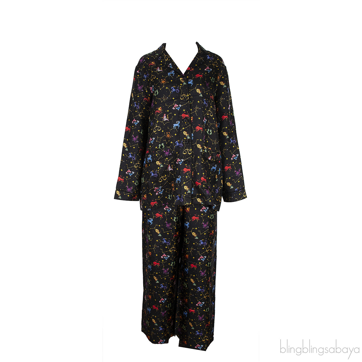 Black Zodiac Print Shirt & Trouser