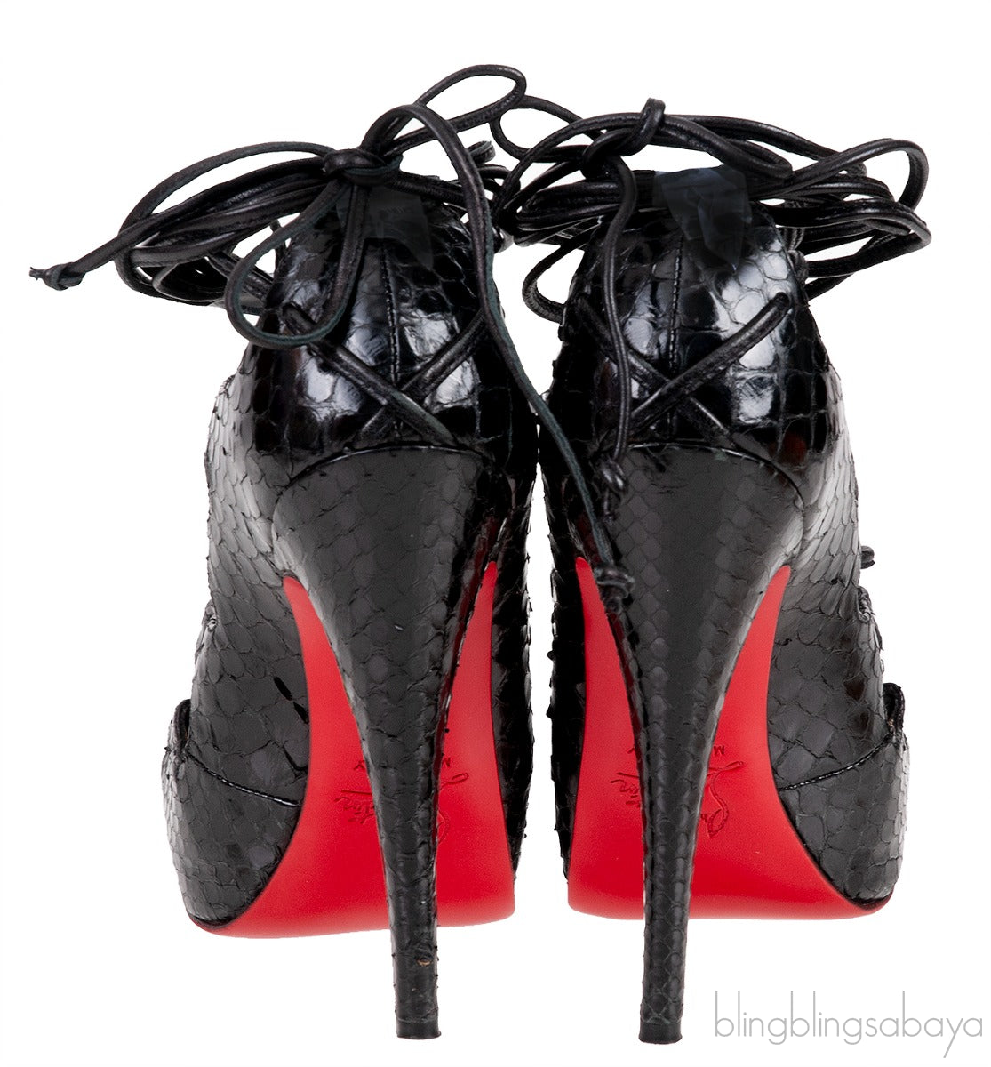 Black Python Bloody Mary Pumps