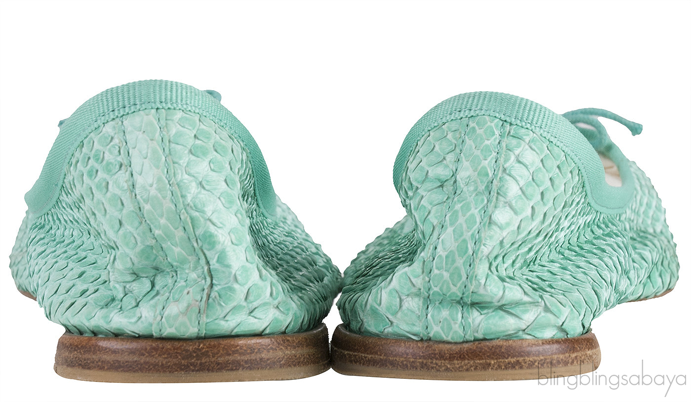 Green Python Ballet Flat