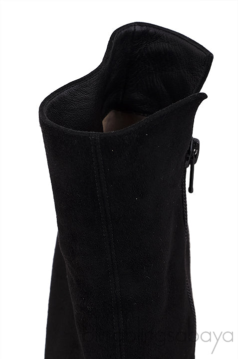 Black Suede Ankle Boots Heels