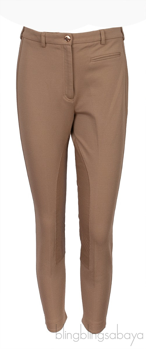 Multicolor Print Silk Blouse & Khaki Trouser