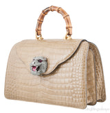Thiara Bamboo Handle Crocodile Bag