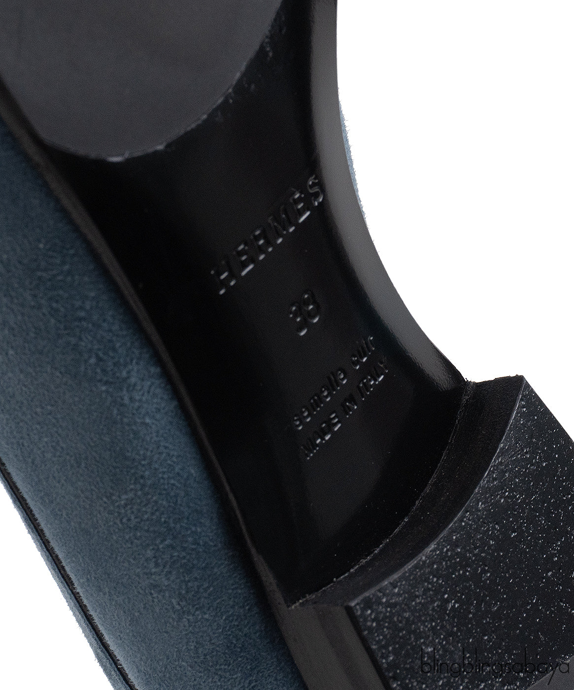 Hermes Paris Blue Suede Loafer