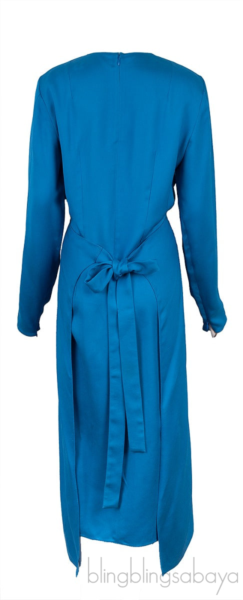 Blue Longsleeve Asymmetric Dress
