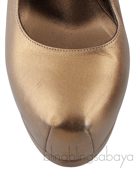 Tribtoo Gold Slingback Pump