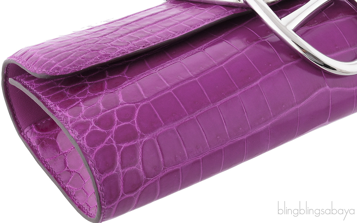 Egee Rose Scheherazade Crocodile Clutch