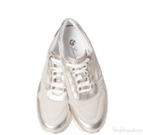 Loro Piana My Wind Beige Nylon and Gold Leather Sneakers