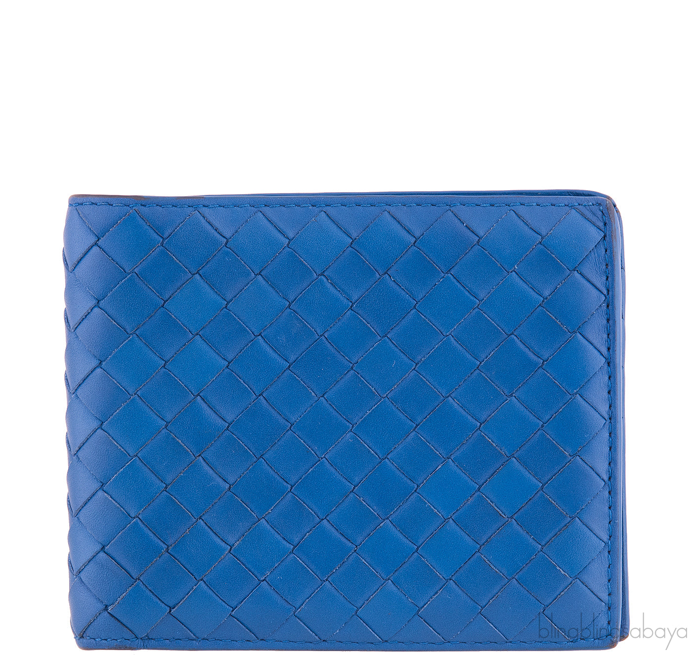 Bottega Veneta Blue Intrecciato Bi-fold Wallet
