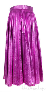 Metallic Pink Pleated Skirt