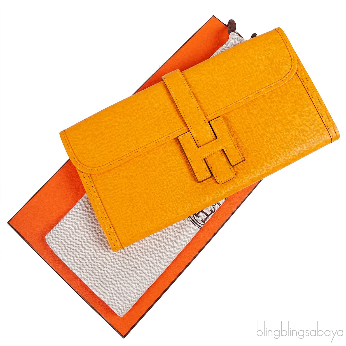 Jige Elan Clutch Epsom Jaune d\'Or