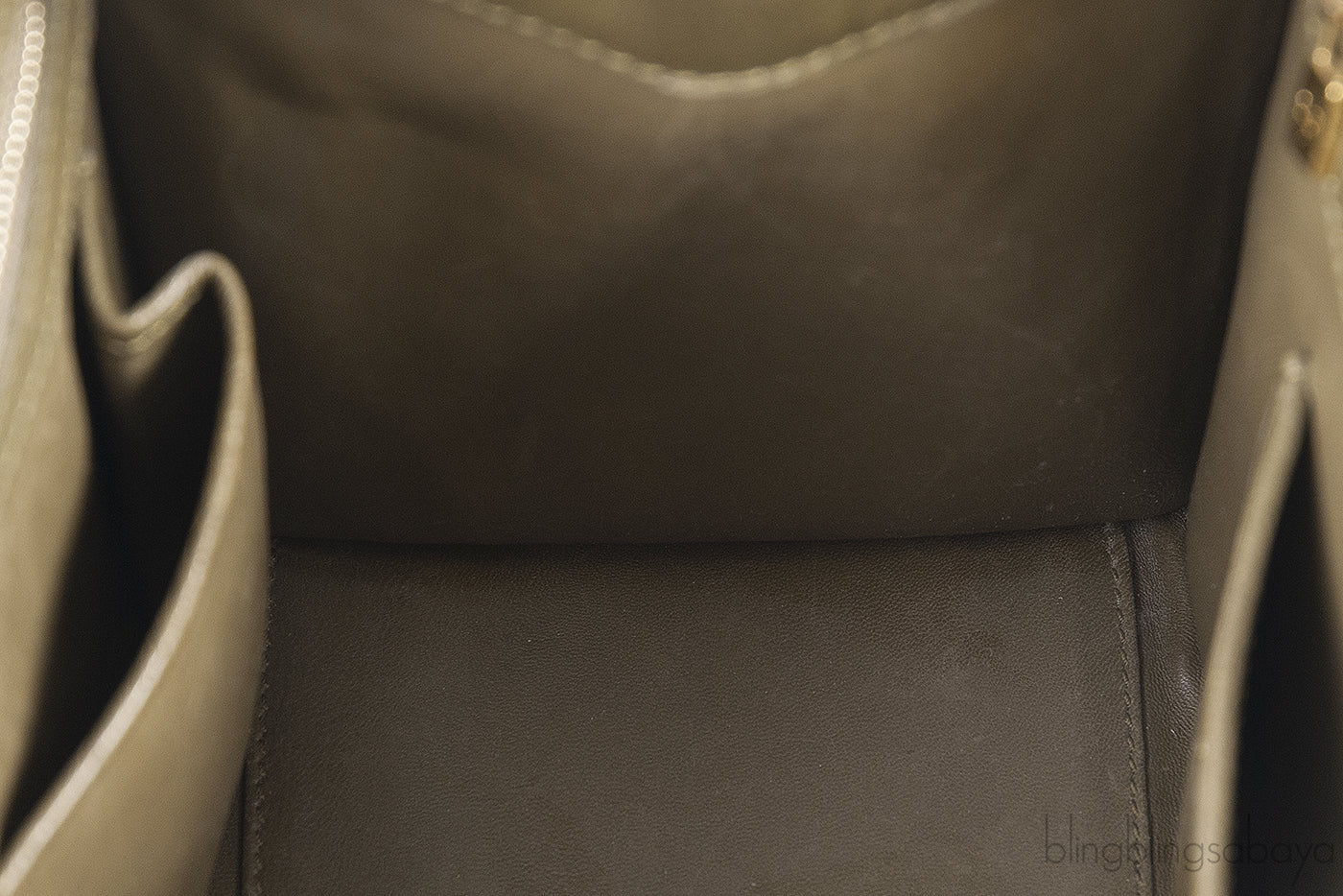 Olive Green Ostrich Top Handle Bag