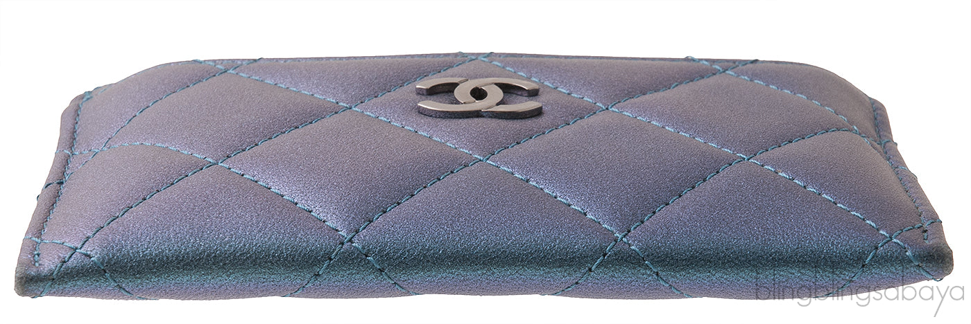 Metallic Blue Classic Card Holder