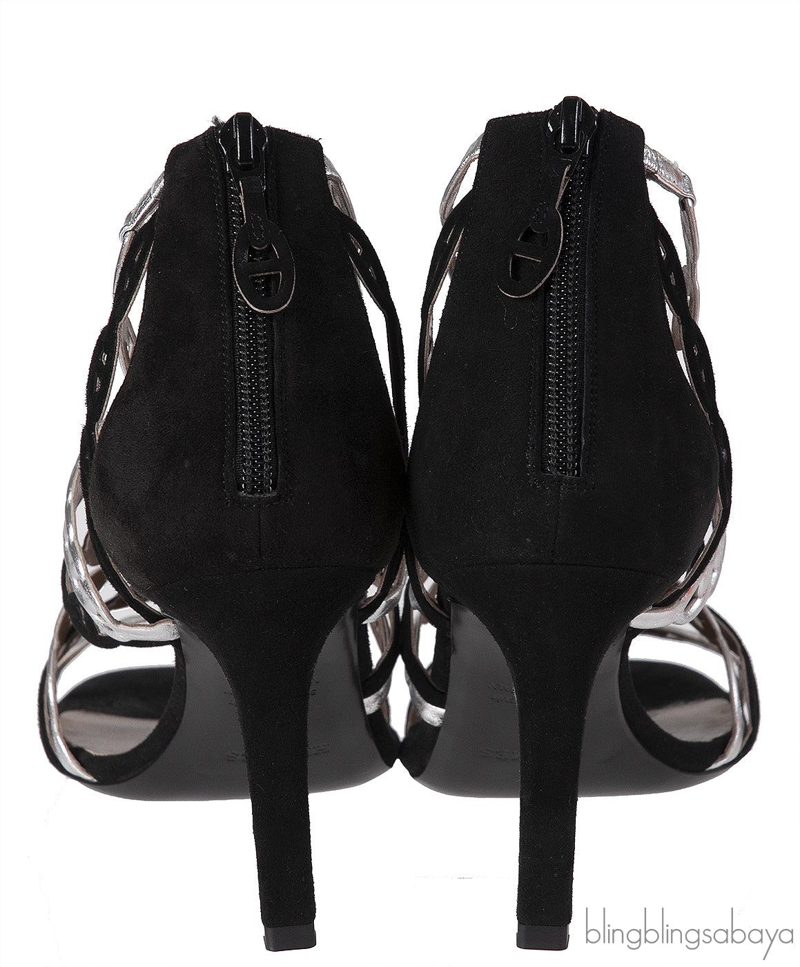 Hermes Chain d\'Ancre Silver & Black Sandals