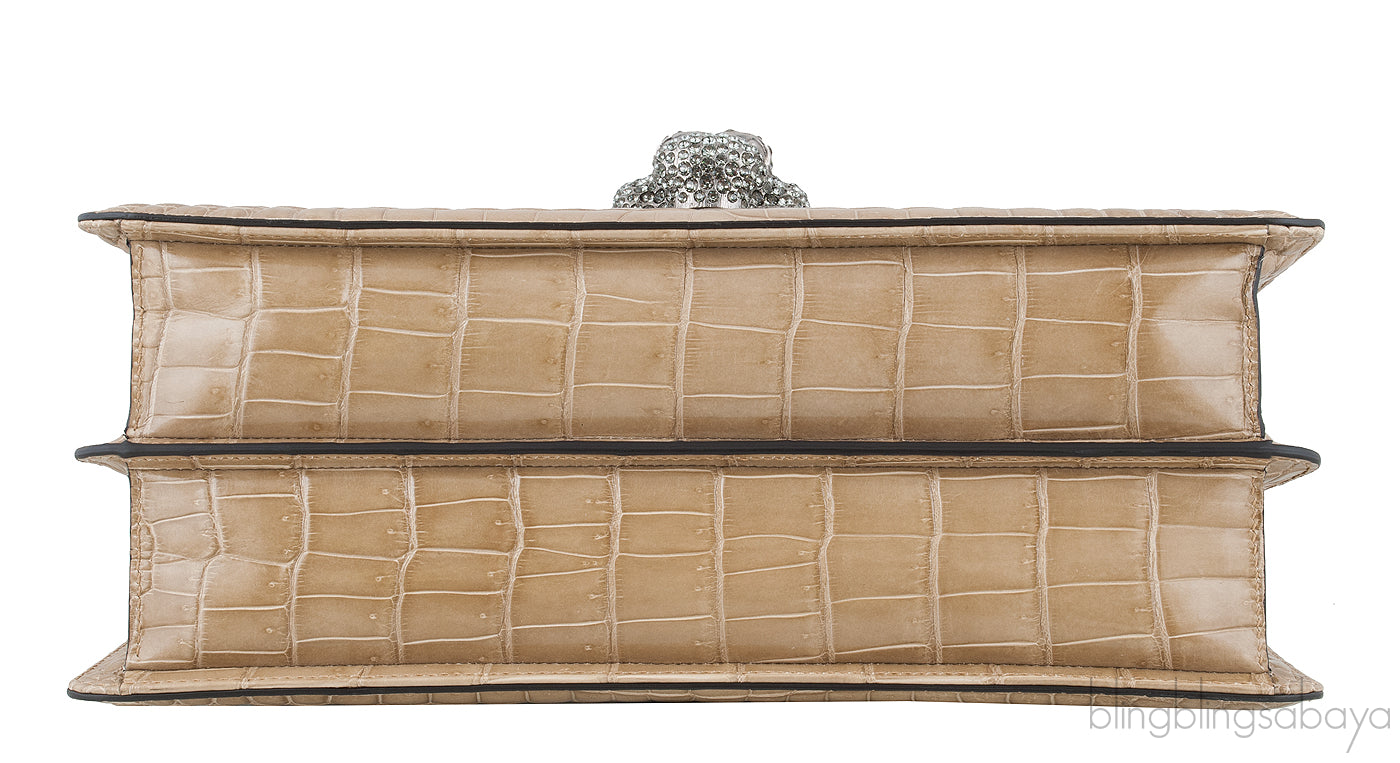 Thiara Bamboo Handle Crocodile Bag