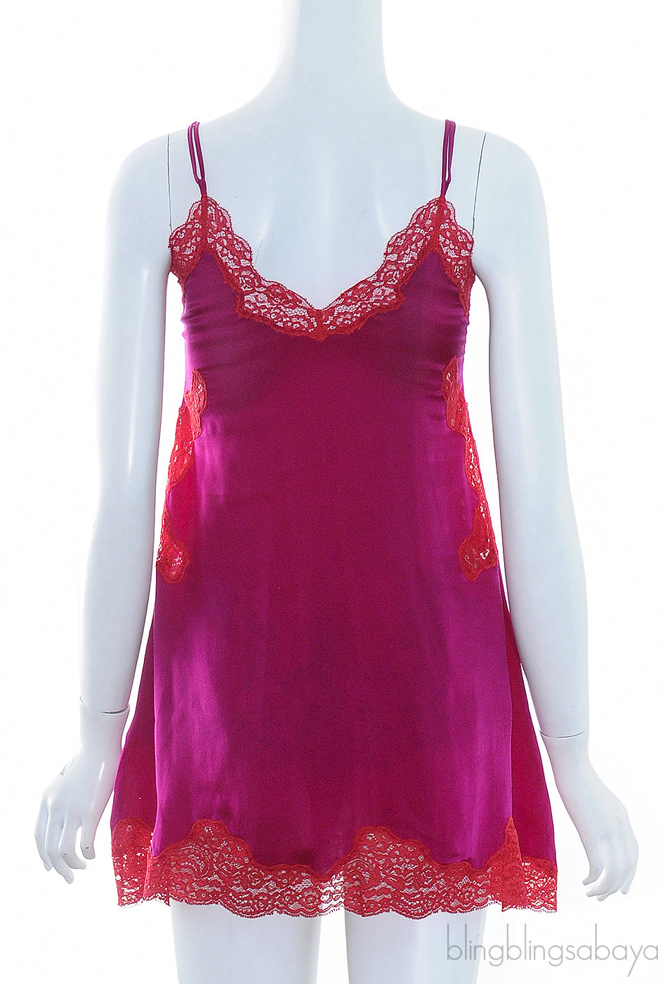 Fuchsia Pink Lace Trim Camisole