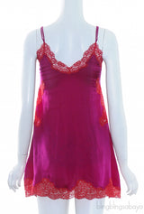 Fuchsia Pink Lace Trim Camisole