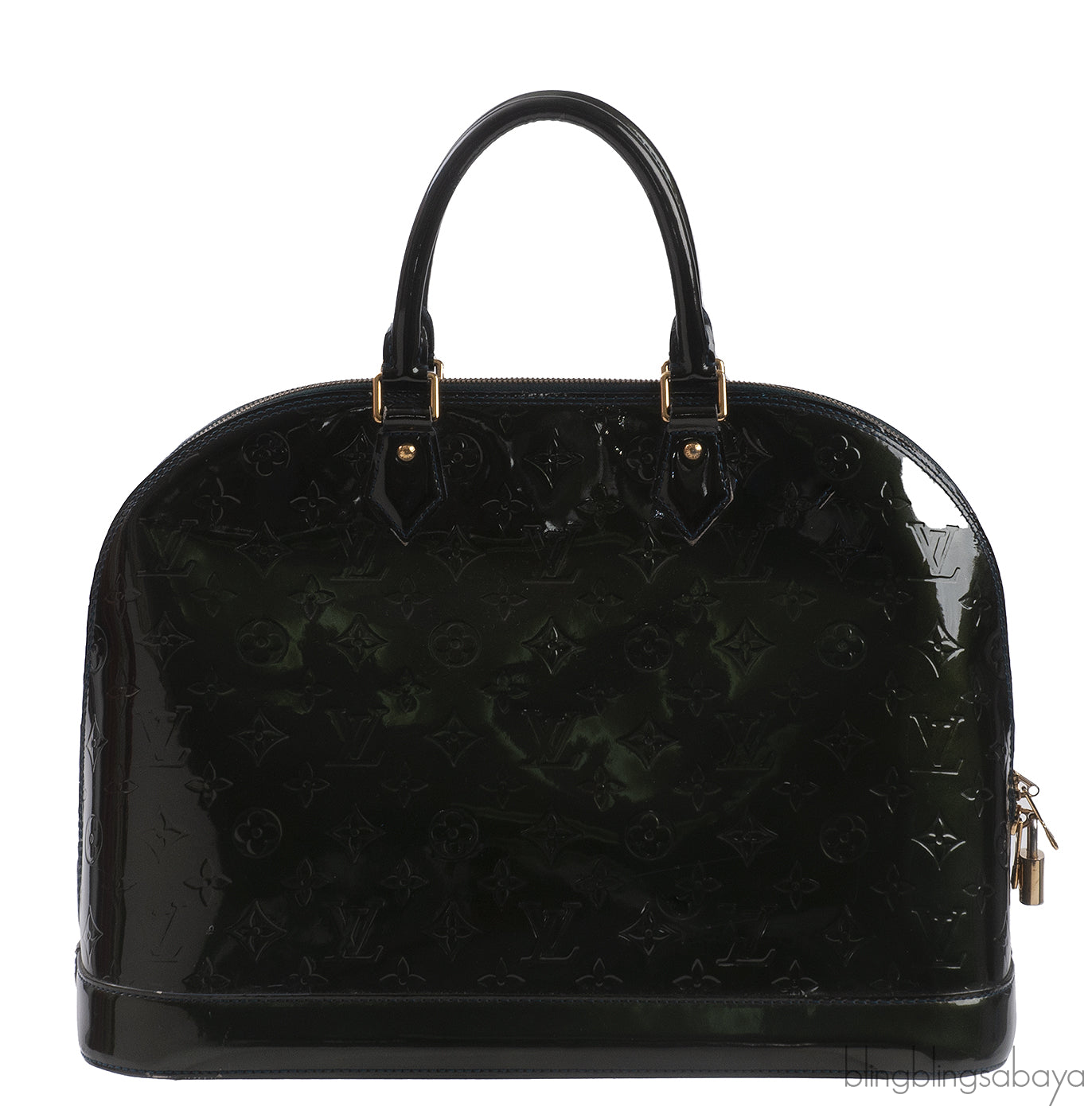 Louis Vuitton Alma Monogram Vernis Dark Green GM