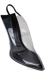 Black Marlow PVC Slingback Pumps