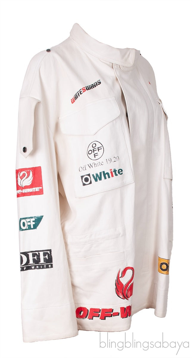 Off-white Graphic Print Leather Jacket