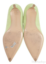 Apple Green Suede Pointed Toe Heels