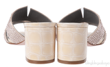 Pink Crystal Croc Embossed Sandals