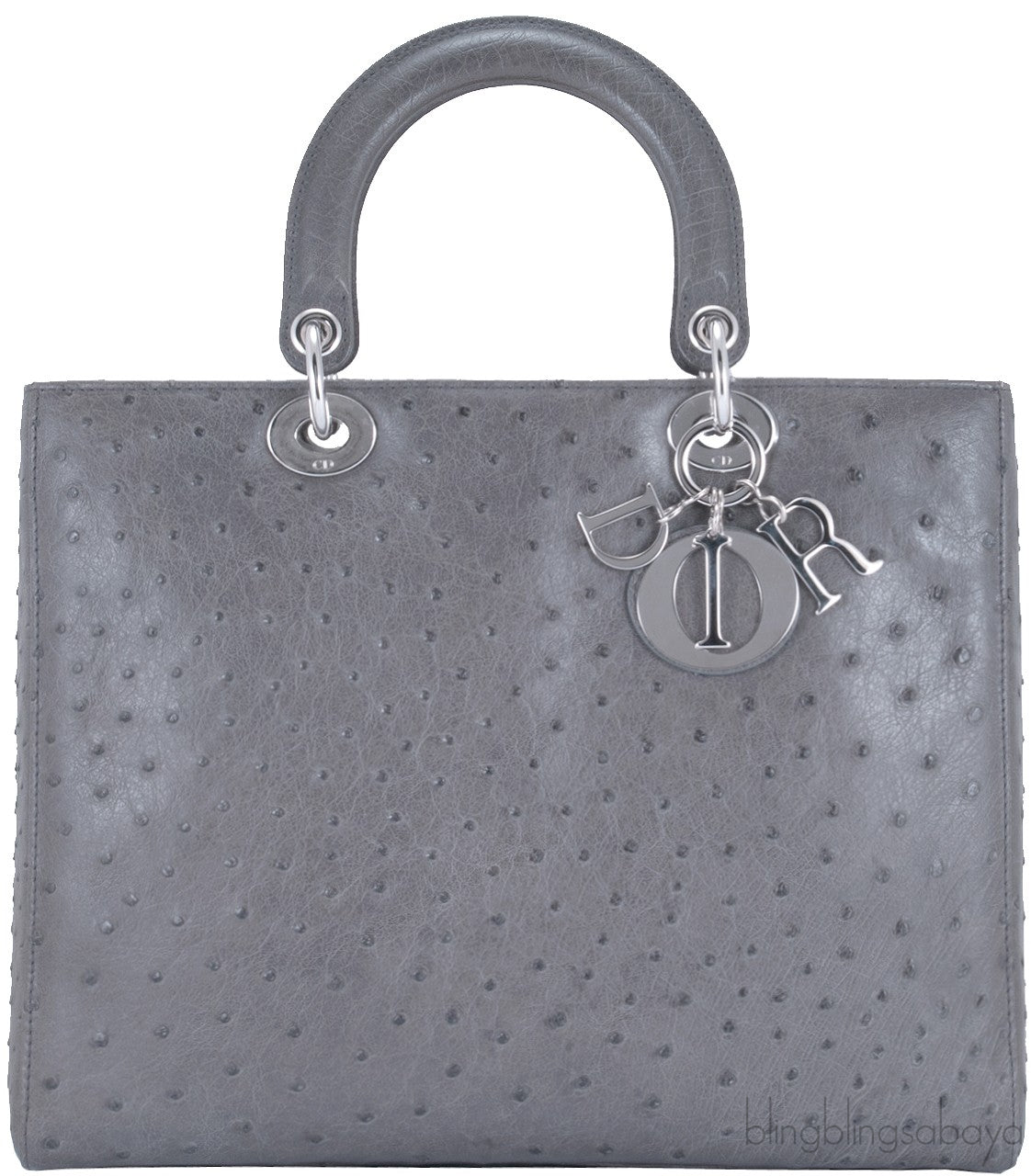 Lady Dior Grey Ostrich