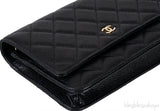 Black Quilted Caviar WOC Wallet on Chain