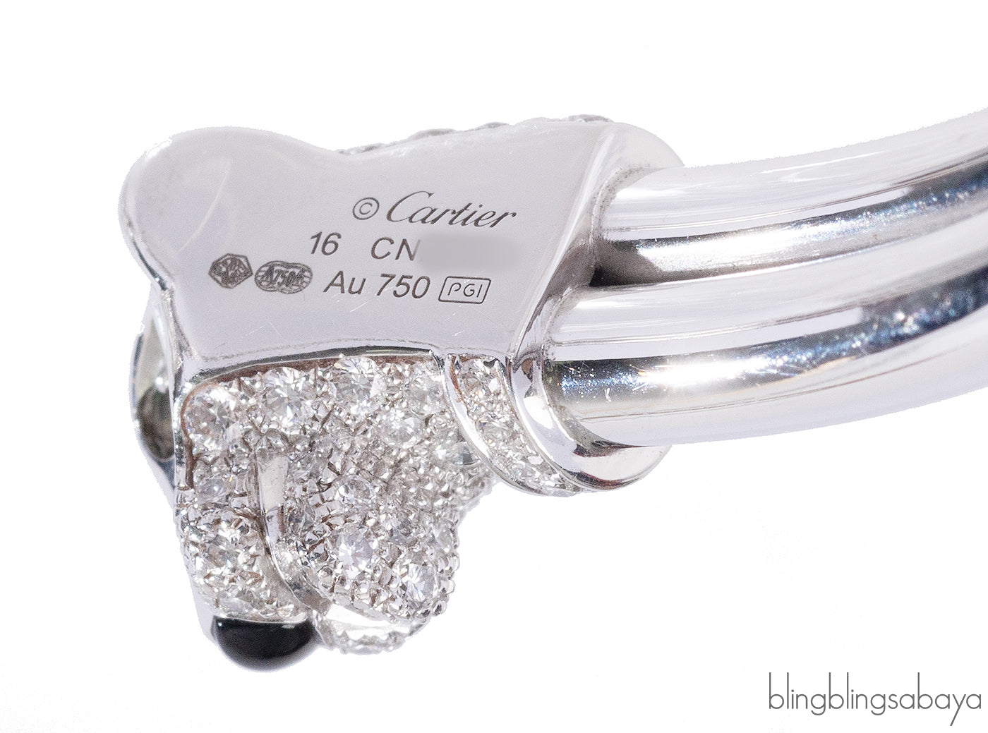 Cartier Panthere White Gold Emerald Onyx Diamond De Cartier Bracelet
