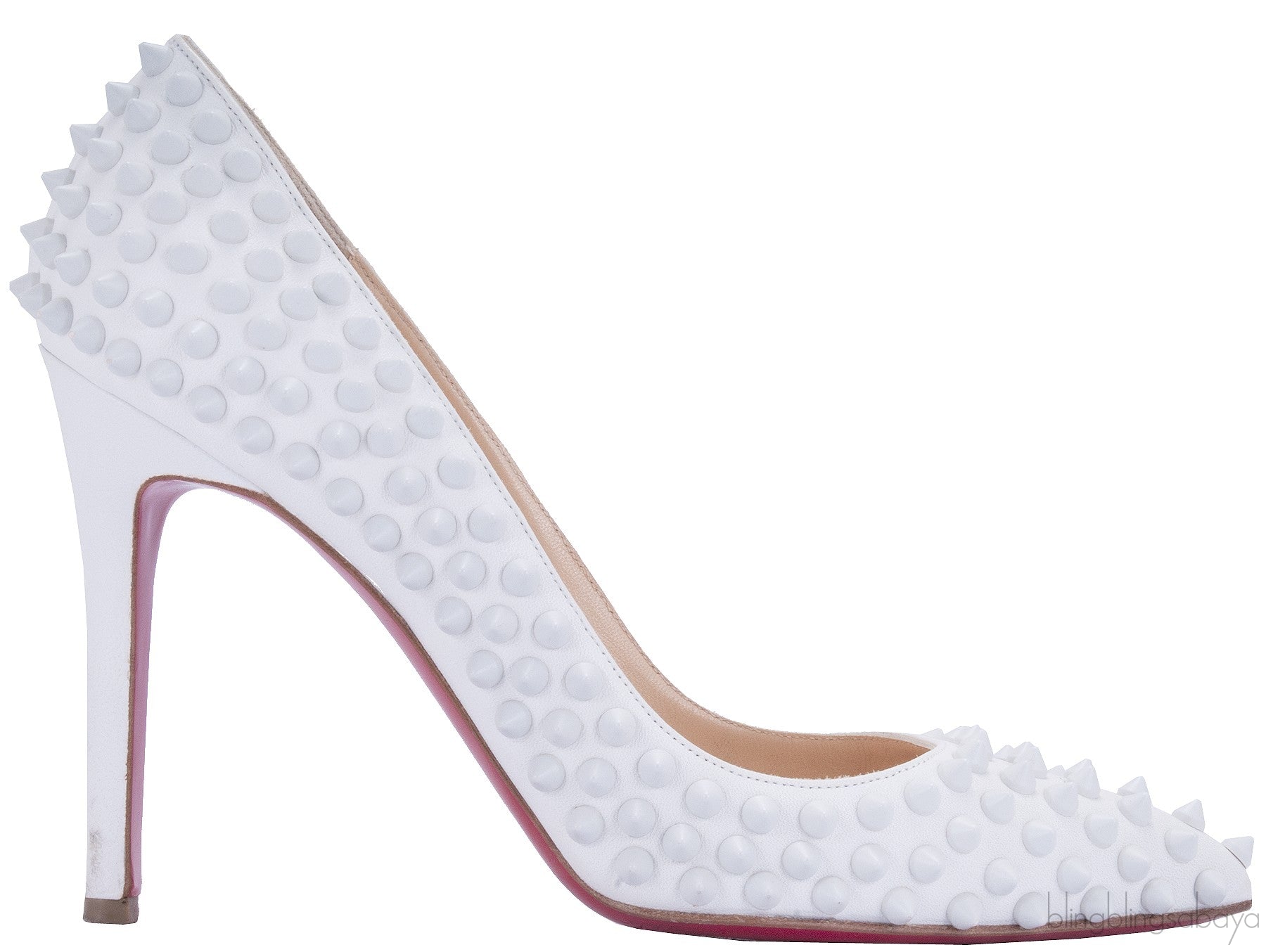 Pigalle Spikes 100 White Pump