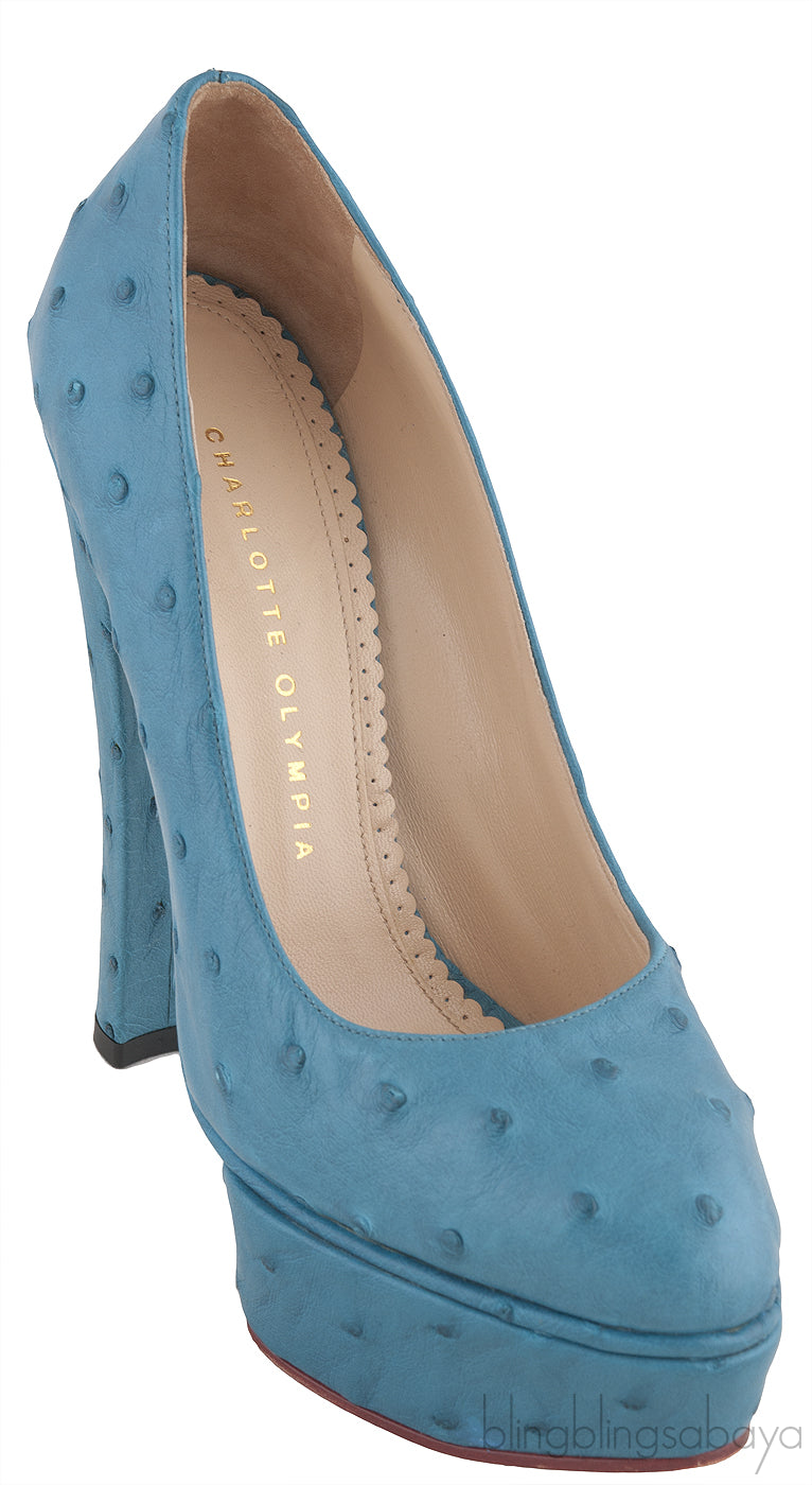 Greta Ostrich Platform Pump