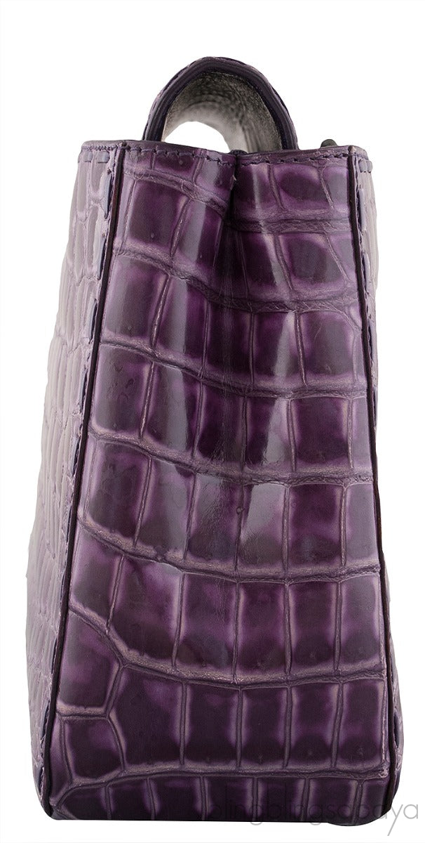 Purple Crocodile Handbag