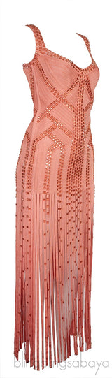 Crystal Embellished Fringed Dress