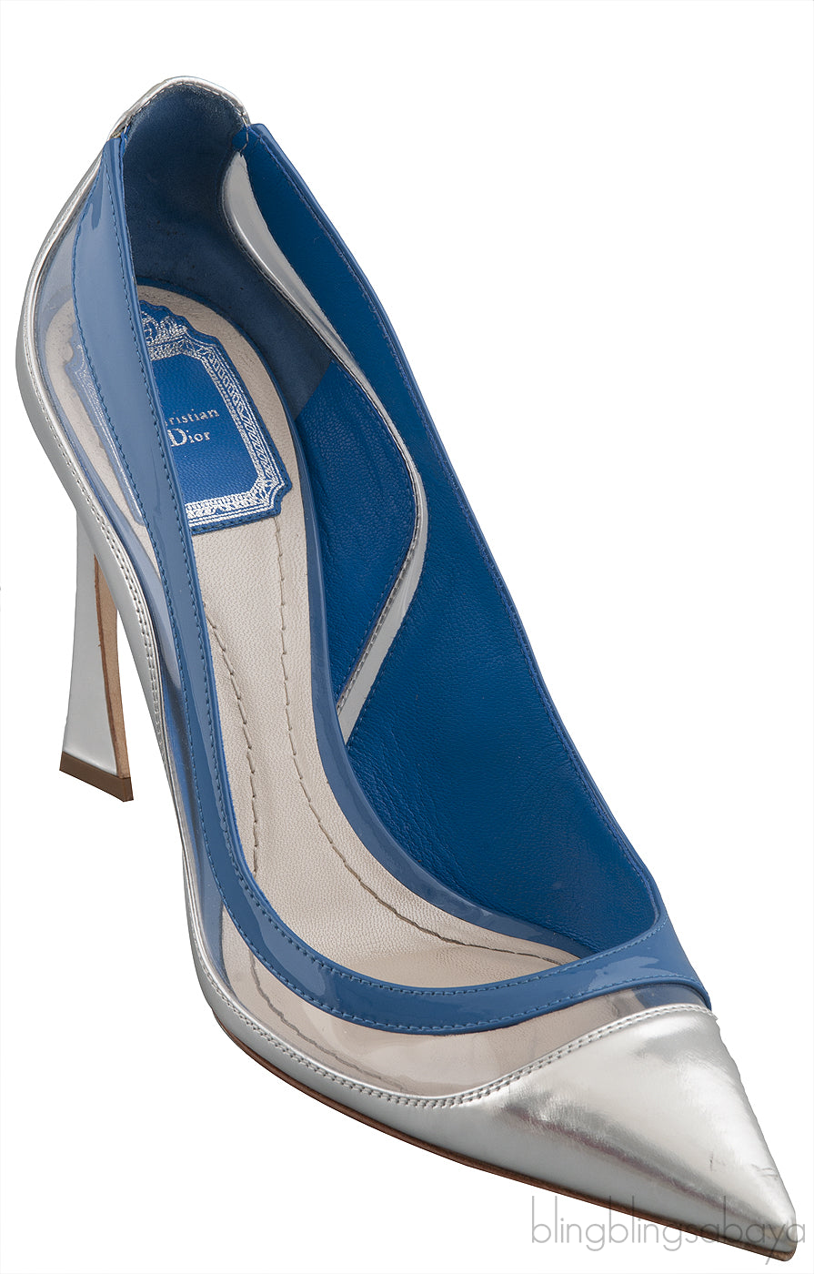 Two-toned PVC Pointed Toe Heels