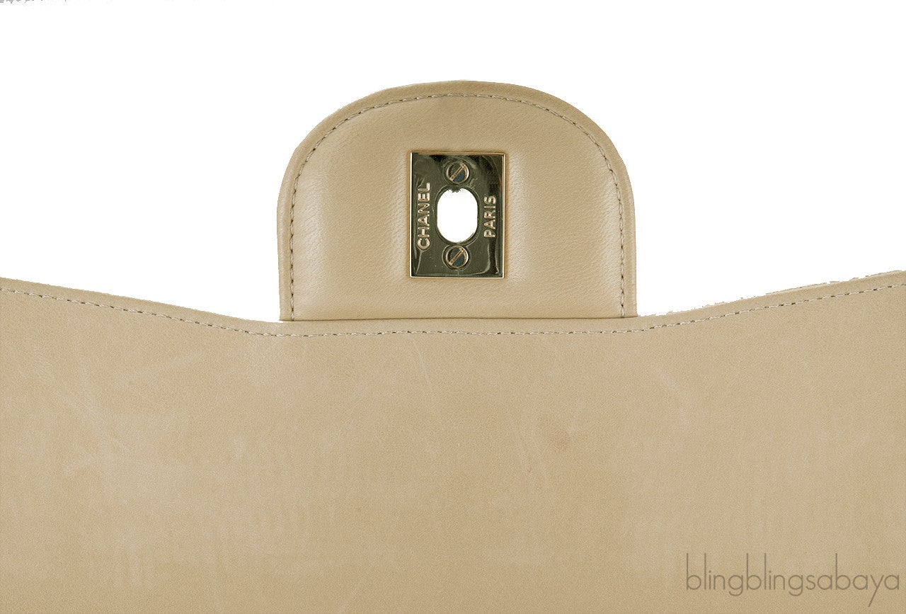 Jumbo CC Beige Crocodile Bag