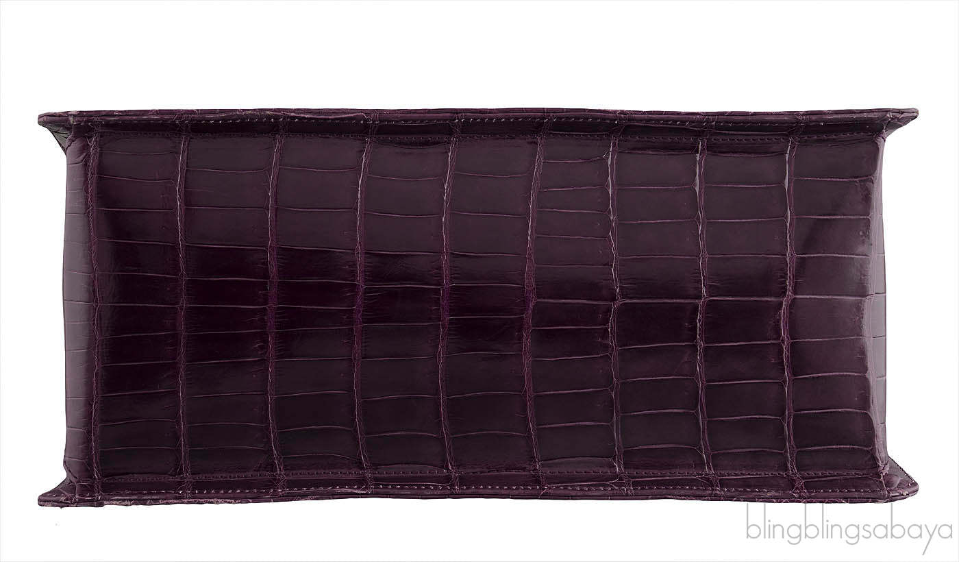 Purple Cornelia Lunch Box Crocodile Bag