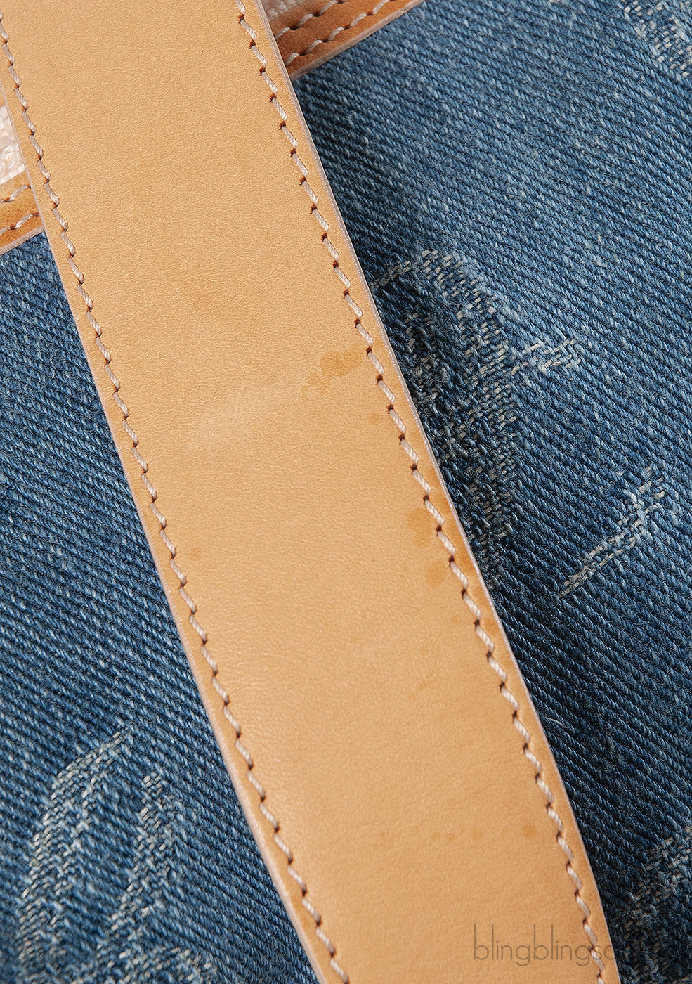 Chopard Blue Denim Distressed Logo Shoulder Bag