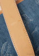 Chopard Blue Denim Distressed Logo Shoulder Bag