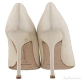 Ivory Hangisi Satin Jeweled Pump