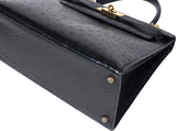 Hermes Vintage Kelly 28 Black Ostrich