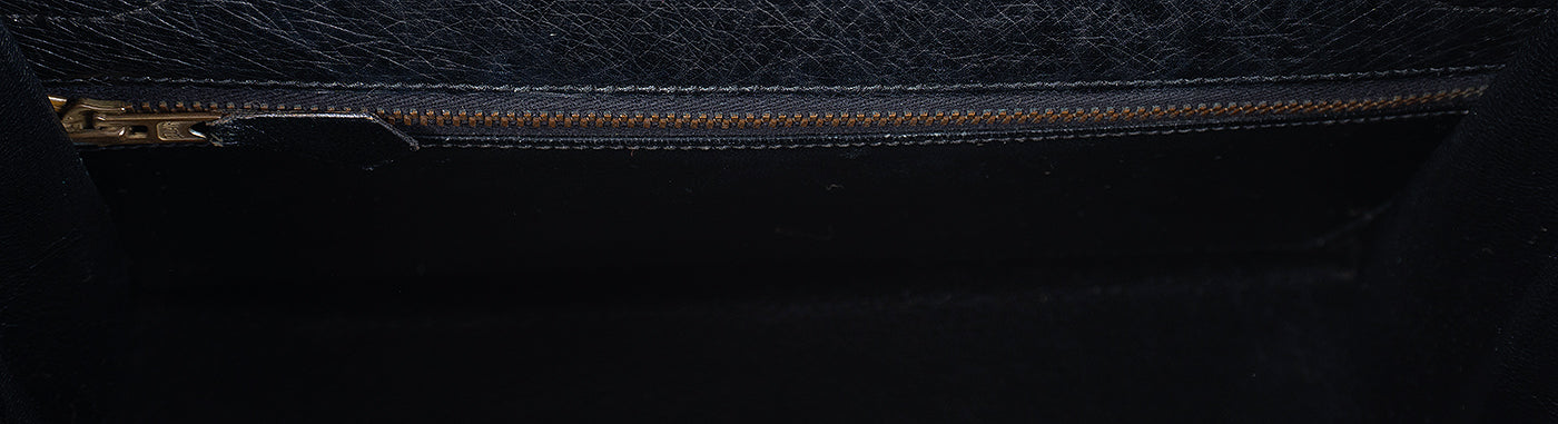 Hermes Vintage Kelly 28 Black Ostrich